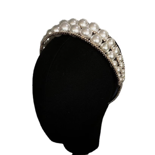 The Double Tiered Pearl Headband