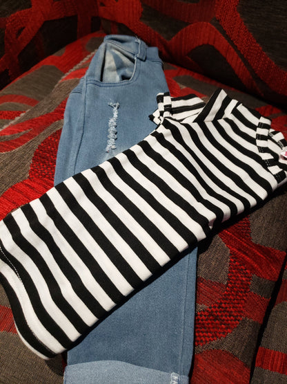 The Striped Two-Piece Skinny Jeans for Boys