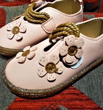 The Pink Flowered Soft Leather Shoe