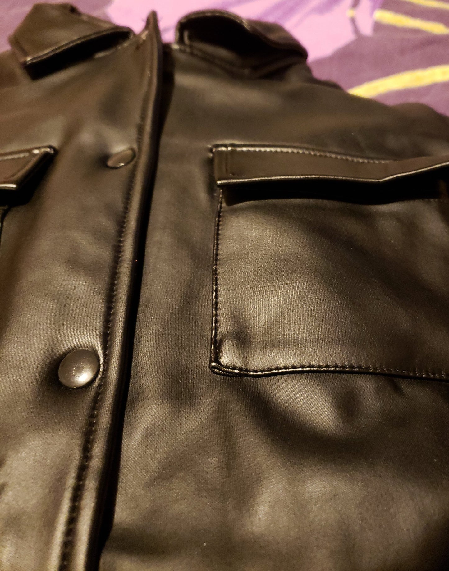 The Boys Sleek PU Belted Leather Jacket