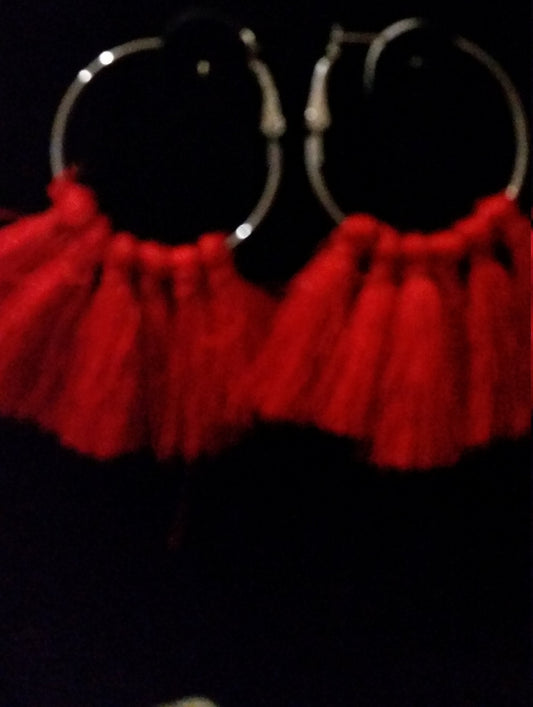 Tassel In Red, The Earrings