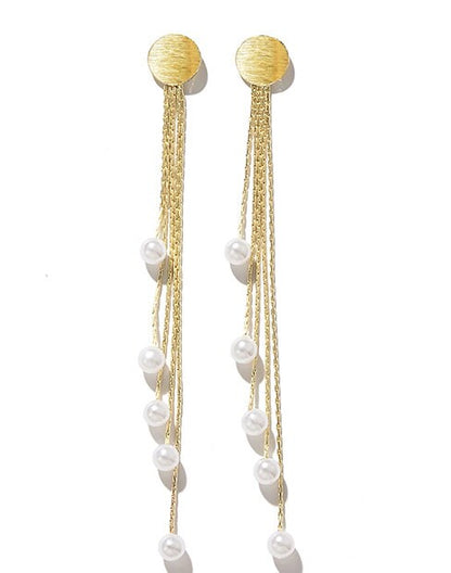 The Flowing Pearl Beaded Earrings