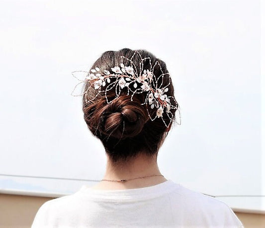 The Rose Gold Flower Petal Hair Adornment