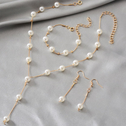 The Drop And Dangle Pearl Set