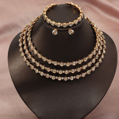 The Cleopatra Bangle Three Tiered Necklace Set