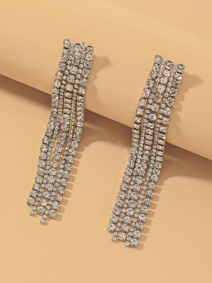 The Rhinestone Tassel Earrings