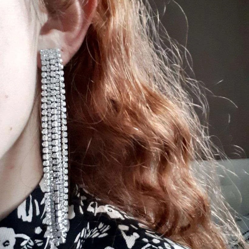 The Rhinestone Tassel Earrings