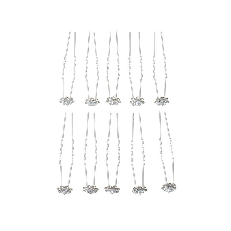 The Rhinestone Floral 10-Piece Hairpin Set