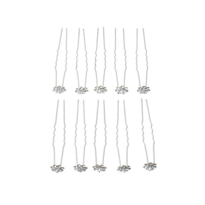 The Rhinestone Floral 10-Piece Hairpin Set