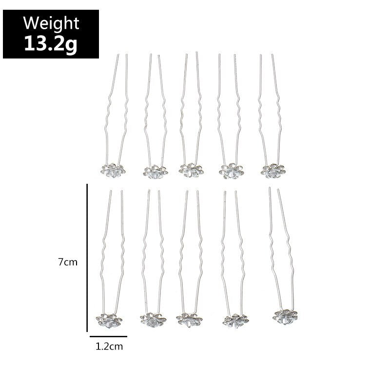 The Rhinestone Floral 10-Piece Hairpin Set