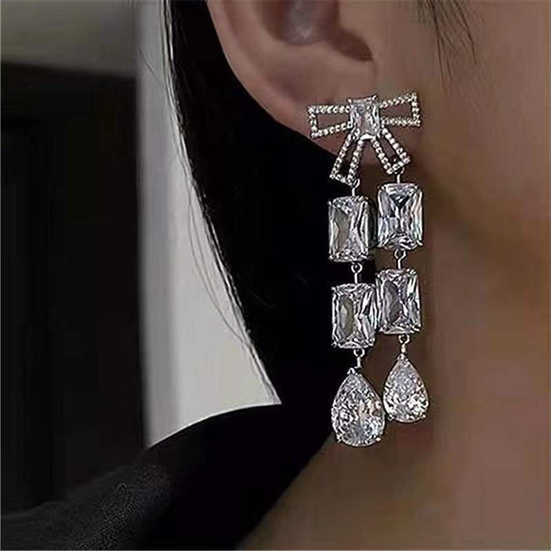 The Rhinestone Bow Earrings