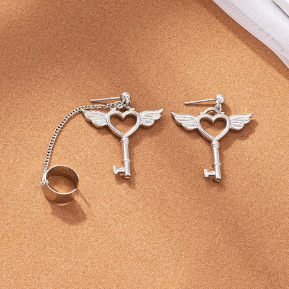 The Love Key Cuff Earrings