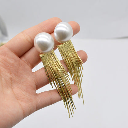 The Pearl Ball Waterfall Earrings