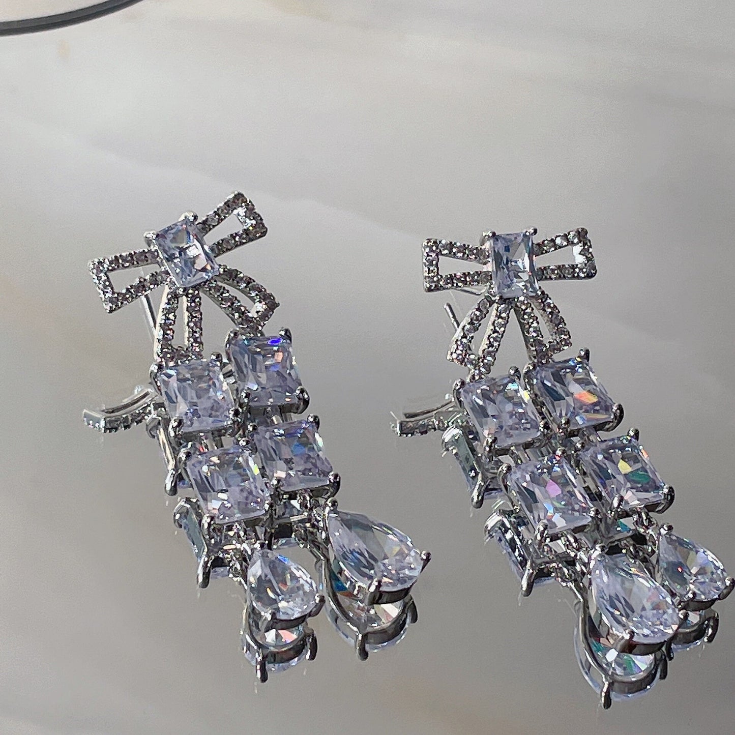 The Rhinestone Bow Earrings