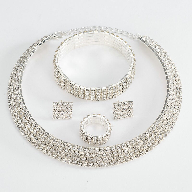 The Five-Tiered Baguette Style Choker Set