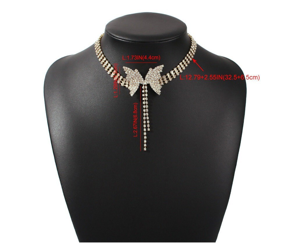 The Rhinestone Butterfly Choker