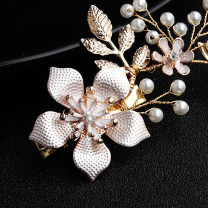 The Rose Gold Floral Hair Clip