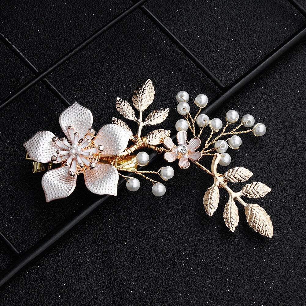 The Rose Gold Floral Hair Clip