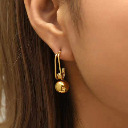 The Dumb Bell Gold Ball Earrings